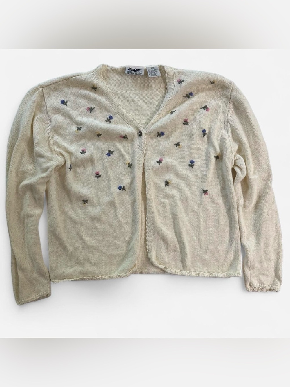 Vintage Northern Reflections Cream Floral Embroidered Cardigan